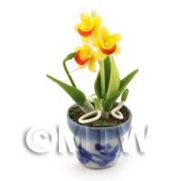 Dolls House Miniature Yellow Dendrobium Orchid 