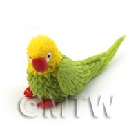 Dolls House Miniature Yellow And Green Baby Parrot 