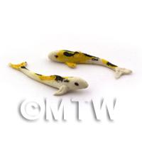 Dolls House MIniature Large Koi Carp White,Yellow and Black