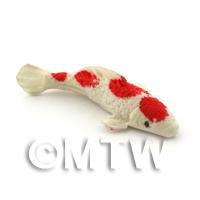 Dolls House Miniature Large Koi Carp White and Red