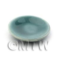 Dolls House Miniature 17mm Aquamarine Ceramic Saucer 