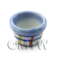 Dolls House Miniature Small Striped Ceramic Planter 