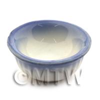 30mm Dolls House Miniature  Ceramic Blue Rimmed Deep Salad Bowl