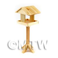 Miniature Light Pine Sloping Roof Bird Table