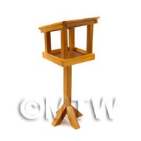 Miniature Dark Pine Sloping Roof Bird Table