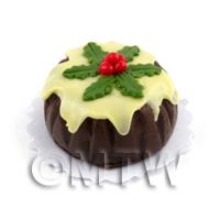 Miniature Chocolate Christmas Cake With Iced Top