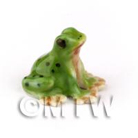 Dolls House Miniature Ceramic Sitting Green Frog