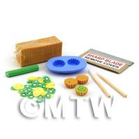 Dolls House Miniature Kiwi Tart Kit With Silicone Mould