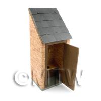 1/12th scale - [EOL]Dolls House Miniature Outside Toilet With Real Slate Roof