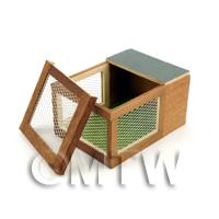 Dolls House Miniature Wooden Rabbit Hutch With Removable Top