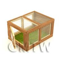 Dolls House Miniature Wooden Rabbit Hutch With Front Opening Door