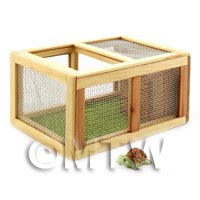 Dolls House Miniature Wooden Guniea Pig / Rabbit Hutch