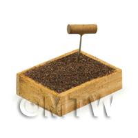 Miniature Garden Wooden Crate With Compost And Seeding Tool 