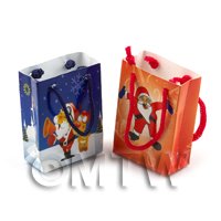 Dolls House Miniature Set of  2  Christmas Gift Bags 