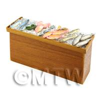 Dolls House Fully Stocked Teak Wood Fish Counter Style 1