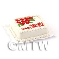 Dolls House Miniature Patterned Christmas Cake