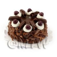 Dolls House Miniature Handmade Chocolate Black Forest Cake 