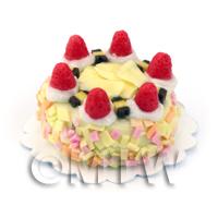 Dolls House Miniature Handmade Tooti Frooti Strawberry Cake 