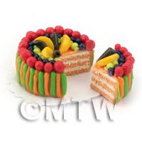 Miniature Dolls House Miniature Fruit Surprise Sliced Cake