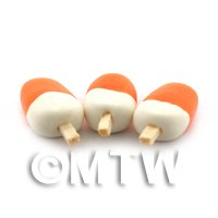 3 Miniature Orange and White Lollies
