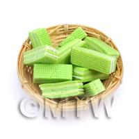 12 Dolls House Miniature Mint Wafers In A Small Basket 