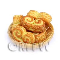 5 Dolls House Miniature Cheesy Swirls In A Small Basket