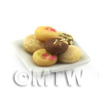 Miniature Mixed Cookies On A Square Plate