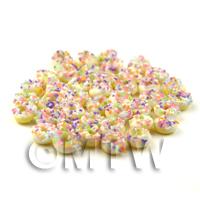 Dolls House Miniature White Iced Glazed Sprinkle Donut