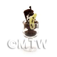 Dolls House Miniature Chocolate Ice Cream Sundae In a Glass