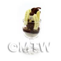  Dolls House Miniature Dark Chocolate Ice Cream Sundae in a Glass