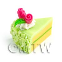 Dolls House Miniature Hand Made Individual Lime Fondant Cake Slice