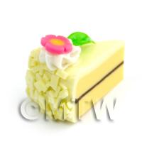 Dolls House Miniature Lemon Iced Hand Made Individual Cake Slice 