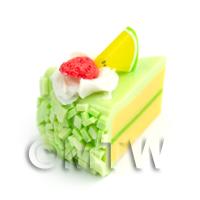 Dolls House Miniature Kiwi Iced Hand Made Individual Cake Slice 