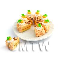 Dolls House Miniature Whole Sliced Peach Iced Lemon Cake