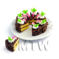 Miniature Whole Sliced Chocolate Dragon Fruit Cake