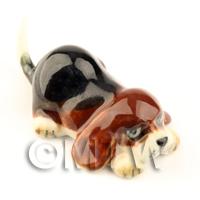 Dolls House Miniature Ceramic Beagle Puppy