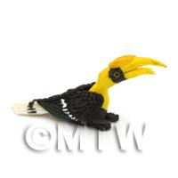 Handmade Dolls House Miniature Yellow Necked Hornbill 