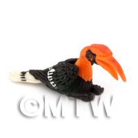 Dolls House Miniature Adult Orange Necked Hornbills 