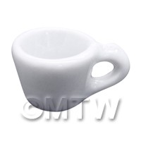 11mm Dolls House Miniature White Glazed Ceramic Coffee / Tea Cup