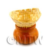 Dolls House Miniature Rice Steamer With Bamboo Basket