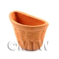 Miniature Wall Mounted Terracotta Flower Pot With Wicker Pattern