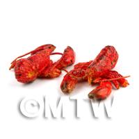 Dolls House Miniature Pair Of Cooked Red  Lobsters