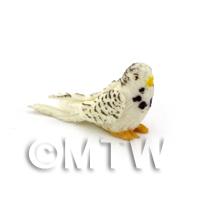 Dolls House Miniature Grey And White Budgie 