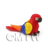 Handmade Dolls House Miniature Air Dried Clay Baby Red Parrot