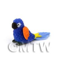 Blue Dolls House Miniature Baby Parrot With Multi-Coloured Wings