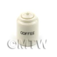 Very Fine Dolls House Miniature White Ceramic Coffee Jar