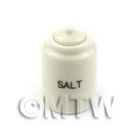 Very Fine Dolls House Miniature White Ceramic Salt Jar