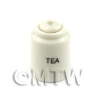 Very Fine Dolls House Miniature White Ceramic Tea Jar