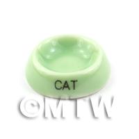 Dolls House Miniature Green Handmade Cat Bowl