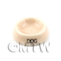 Dolls House Miniature Pink Handmade Ceramic Dog Bowl